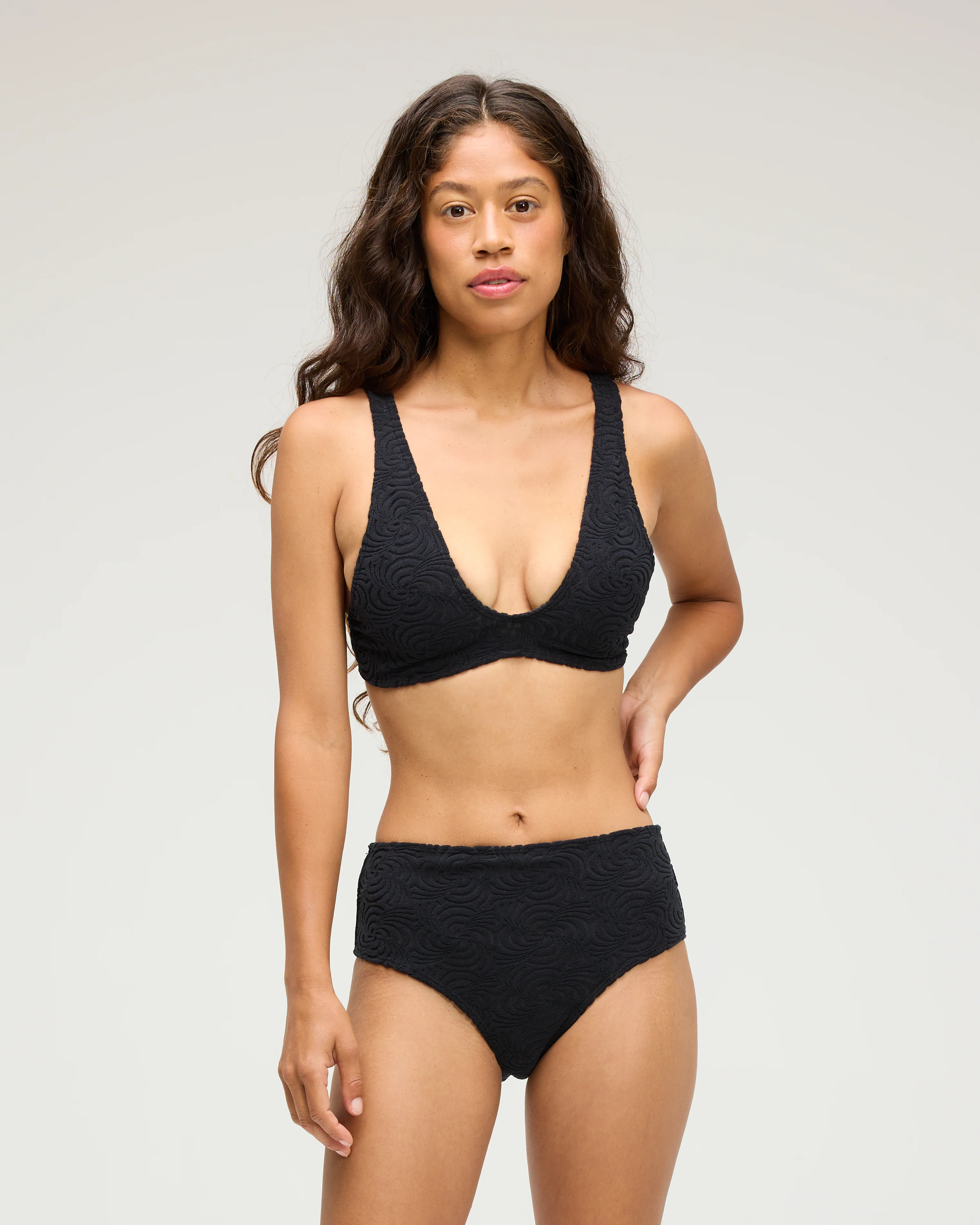 Brasilia High Waist Bikini Bottom - Sunray Black - Image 6